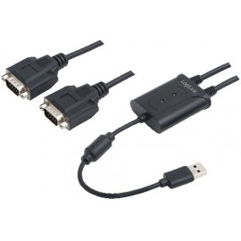 LogiLink AU0031 cabo de interface adaptador de género USB 2.0 2xRS-232 Preto