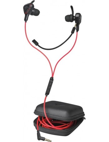 Trust TRU GXT 408 Conjunto de auscultadores e microfone acoplado Intra-auditivo Preto, Vermelho