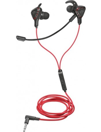 Trust TRU GXT 408 Conjunto de auscultadores e microfone acoplado Intra-auditivo Preto, Vermelho
