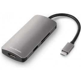 Sharkoon USB 3.0 Type C Multiport Adapter USB 3.0 (3.1 Gen 1) Type-C 5000 Mbit s Cinzento