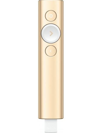 Logitech Spotlight comando para apresentações Bluetooth RF Dourado