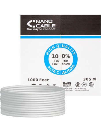 Nanocable 10.20.0304-FLEX cabo de rede 305 m Cat5e U UTP (UTP) Cinzento