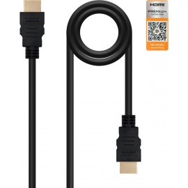 Nanocable HDMI V2.0, 3m cabo HDMI HDMI Type A (Standard) Preto