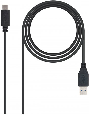 Nanocable USB 3.1, 1m cabo USB 3.2 Gen 2 (3.1 Gen 2) USB C USB A Preto
