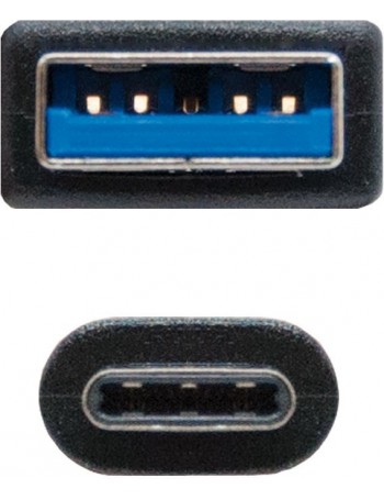 Nanocable USB 3.1, 1m cabo USB 3.2 Gen 2 (3.1 Gen 2) USB C USB A Preto