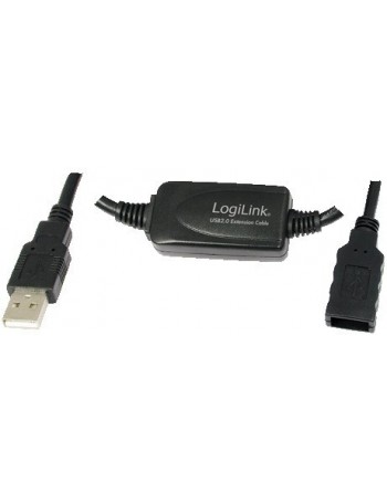 LogiLink 10m USB - USB 2.0 M F cabo USB USB A Preto