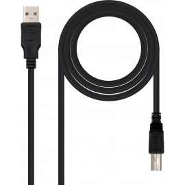 Nanocable 10.01.0103-BK cabo USB 1,8 m 2.0 USB A USB B Preto