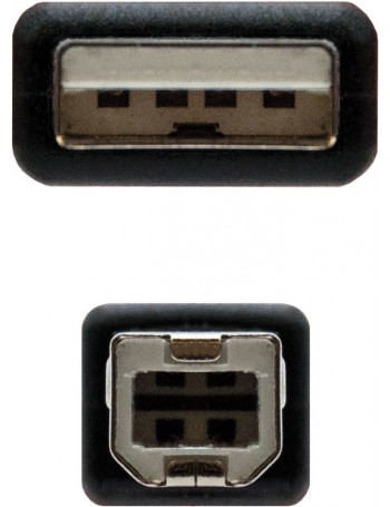 Nanocable 10.01.0103-BK cabo USB 1,8 m 2.0 USB A USB B Preto