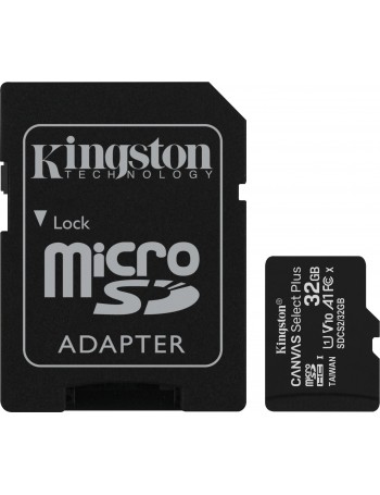 Kingston Technology Canvas Select Plus cartão de memória 32 GB MicroSDHC Class 10 UHS-I