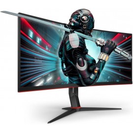 AOC CU34G2X BK monitor de ecrã plano 86,4 cm (34") 3440 x 1440 pixels WQHD LED Curvado Preto