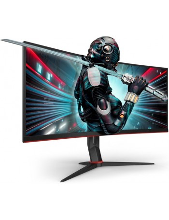 AOC CU34G2X BK monitor de ecrã plano 86,4 cm (34") 3440 x 1440 pixels WQHD LED Curvado Preto