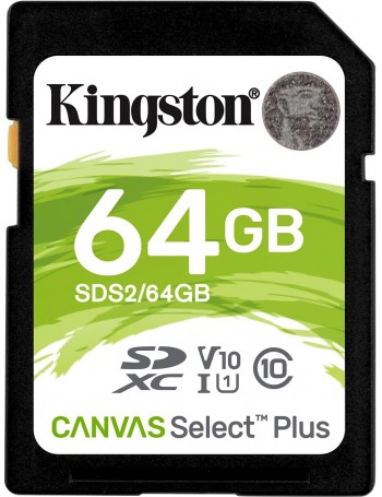 Kingston Technology Canvas Select Plus cartão de memória 64 GB SDXC Classe 10 UHS-I