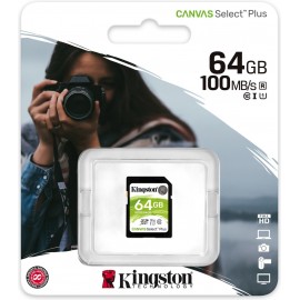 Kingston Technology Canvas Select Plus cartão de memória 64 GB SDXC Classe 10 UHS-I