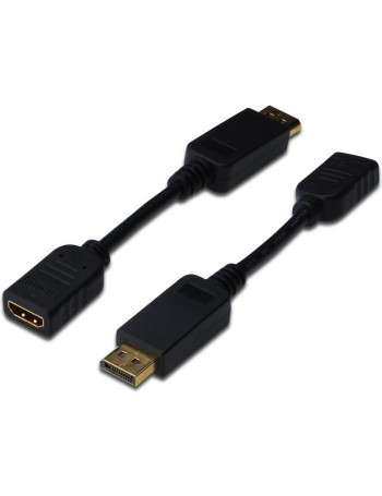 ASSMANN Electronic AK-340408-001-S adaptador de cabo de vídeo 0,15 m DisplayPort HDMI Type A (Standard) Preto