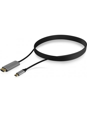 ICY BOX IB-CB020-C USB TYPE-C TO HDMI CABLE18 M 4K AT 60 HZ cabo HDMI 1,8 m USB C HDMI Type A (Standard) Preto, Dourado,