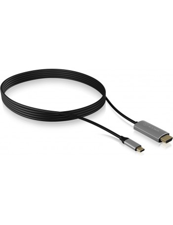 ICY BOX IB-CB020-C USB TYPE-C TO HDMI CABLE18 M 4K AT 60 HZ cabo HDMI 1,8 m USB C HDMI Type A (Standard) Preto, Dourado,