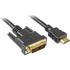 Sharkoon 4044951009053 adaptador de cabo de vídeo 2 m HDMI DVI-D Preto