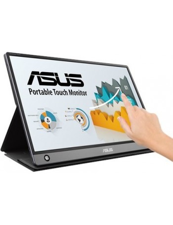 ASUS MB16AMT ecrã tátil 39,6 cm (15.6") 1920 x 1080 pixels Preto, Cinzento Multitoque Multi-usos