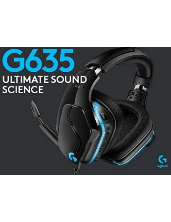 Logitech G G635 Conjunto de auscultadores e microfone acoplado Preto, Azul [981-000750]