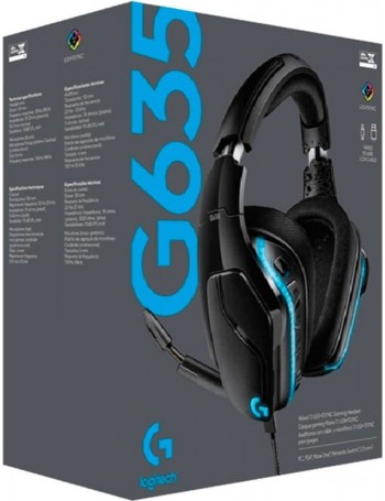 Logitech G G635 Conjunto de auscultadores e microfone acoplado Preto, Azul [981-000750]