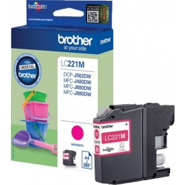 Brother LC-221M tinteiro Original Magenta 1 peça(s)