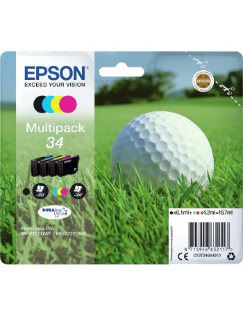 Epson Golf ball C13T34664010 tinteiro Original Preto, Ciano, Magenta, Amarelo Embalagem múltipla 1 peça(s)