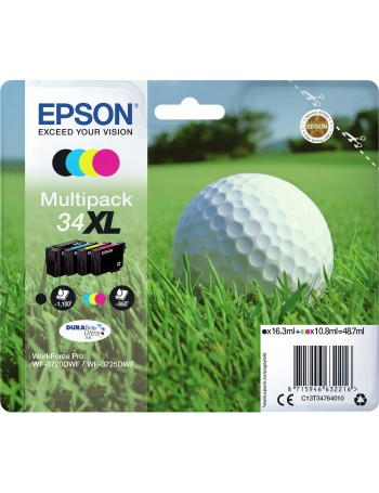 Epson Golf ball C13T34764010 tinteiro Original Preto, Ciano, Magenta, Amarelo Embalagem múltipla 1 peça(s)