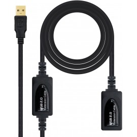 Nanocable 10.01.0212 cabo USB 10 m 2.0 USB A Preto