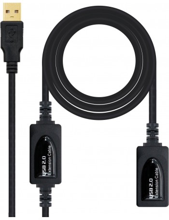 Nanocable 10.01.0212 cabo USB 10 m 2.0 USB A Preto