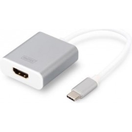 Digitus DA-70836 adaptador de cabo de vídeo 0,2 m USB Type-C HDMI Prateado