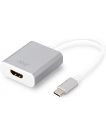 Digitus DA-70836 adaptador de cabo de vídeo 0,2 m USB Type-C HDMI Prateado