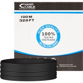 Nanocable 10.20.0302-EXT-BK cabo de rede 100 m Cat5e U UTP (UTP) Preto