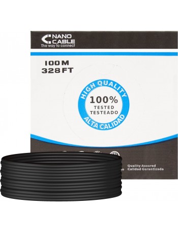 Nanocable 10.20.0302-EXT-BK cabo de rede 100 m Cat5e U UTP (UTP) Preto