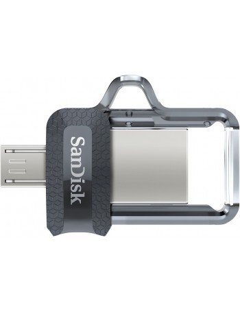 Sandisk Ultra Dual m3.0 unidade de memória USB 256 GB USB Type-A   Micro-USB 3.2 Gen 1 (3.1 Gen 1) Preto, Prateado, Transparente