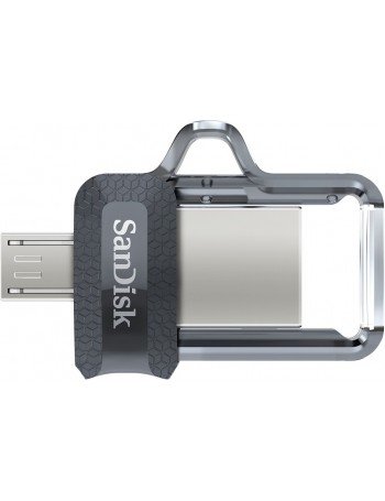 Sandisk Ultra Dual m3.0 unidade de memória USB 64 GB USB Type-A   Micro-USB 3.2 Gen 1 (3.1 Gen 1) Preto, Prateado, Transparente