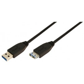 LogiLink 3m USB A - USB A 3.0 F M cabo USB 3.2 Gen 1 (3.1 Gen 1) Preto