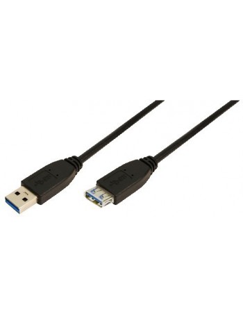 LogiLink 3m USB A - USB A 3.0 F M cabo USB 3.2 Gen 1 (3.1 Gen 1) Preto