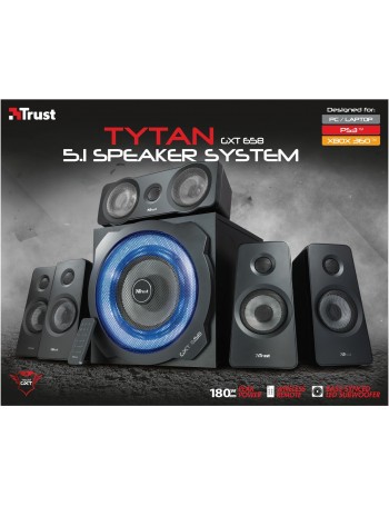 Trust GXT 658 Tytan 5.1 conjunto de colunas 5.1 canais 90 W Preto