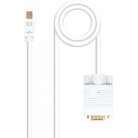 Nanocable 10.15.4102 adaptador de cabo de vídeo 2 m Mini DisplayPort VGA (D-Sub) Branco