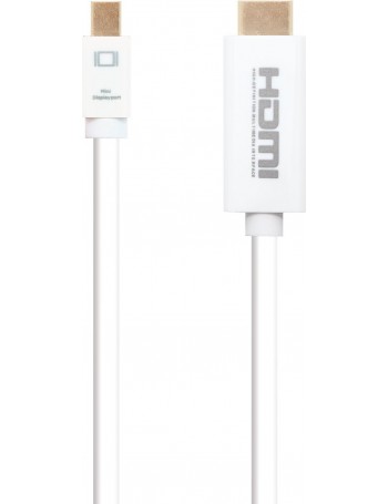 Nanocable 10.15.4002 adaptador de cabo de vídeo 2 m Mini DisplayPort HDMI Type A (Standard) Branco