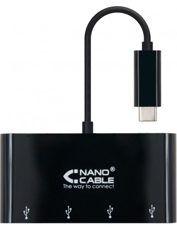 Nanocable 10.16.4401-BK hub de interface USB 2.0 Preto