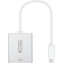 Nanocable 10.16.4101 adaptador de cabo de vídeo 0,1 m USB Type-C VGA (D-Sub) Prateado