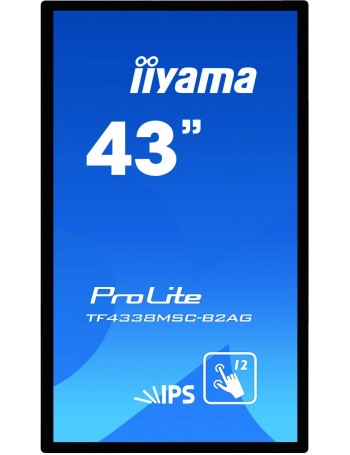 iiyama ProLite TF4338MSC-B2AG ecrã tátil 109,2 cm (43") 1920 x 1080 pixels Preto Multitoque Quiosque