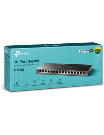 TP-LINK TL-SG116E Não-gerido Gigabit Ethernet (10 100 1000) Preto