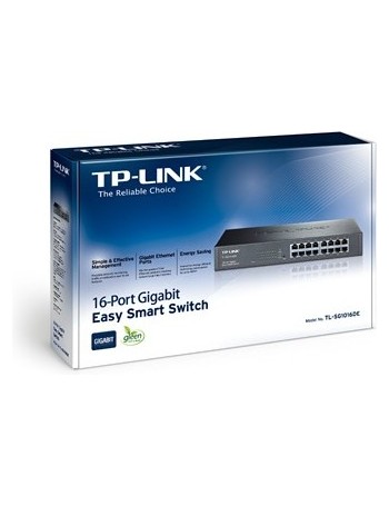 TP-LINK TL-SG1016DE Gerido L2 Gigabit Ethernet (10 100 1000) Preto