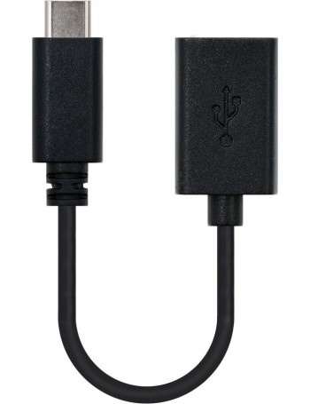 Nanocable USB 2.0, 0.15m cabo USB 0,15 m USB C USB A Preto