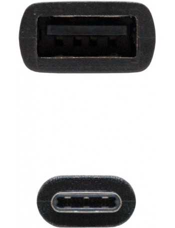 Nanocable USB 2.0, 0.15m cabo USB 0,15 m USB C USB A Preto