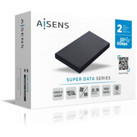 AISENS ASE-2530B Caixa para Discos Rígidos 2.5" Caixa de disco rígido Preto