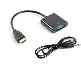 Lanberg AD-0017-BK cabo de interface adaptador de género HDMI-A VGA Preto