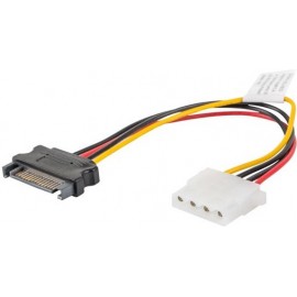 Lanberg CA-SAHD-10CU-0015 cabo SATA 0,15 m SATA 13-pin + Molex (4-pin) SATA 15-pin Preto, Vermelho, Amarelo